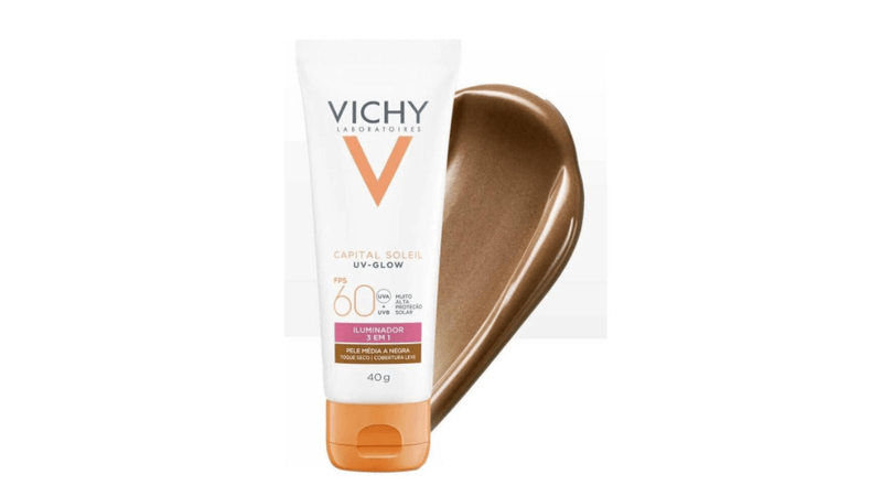 COMPRAR-Protetor-Solar-Com-Cor-Vichy-UV-Glow-FPS60-40g-Pele-Media-a-Negra-MAIS-BARATO