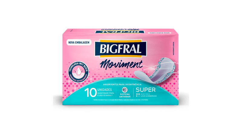 Absorvente-Bigfral-Moviment-Miss-Super-10-unidades