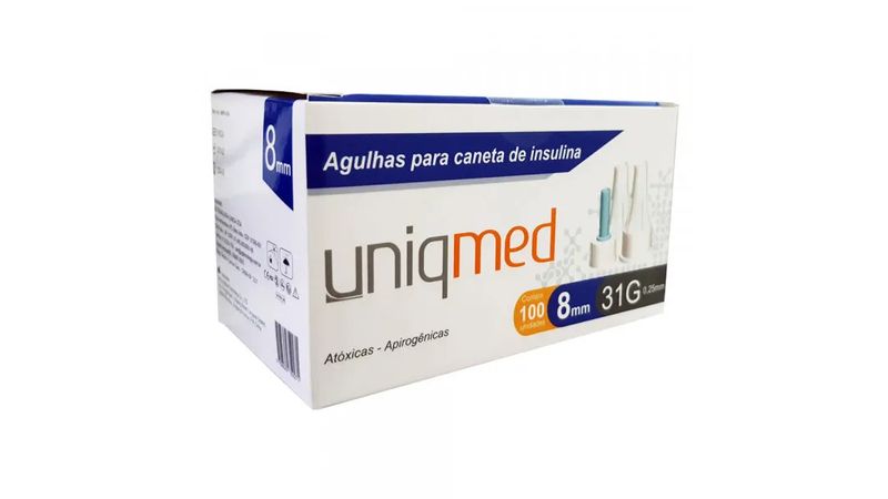 Agulha-para-caneta-de-insulina-Uniqmed-8mm-x-31g-100-unidades