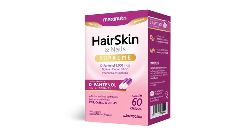 Suplemento-alimentar-Maxinutri-Hairskin---Nails-Supreme-60-capsulas