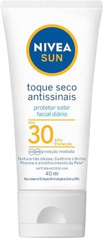 Protetor-Solar-Facial-Nivea-Sun-Toque-Seco-Antissinais-FPS-30-Locao-40ml