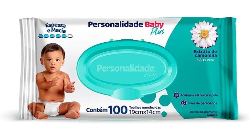 Lenco-umedecido-personalidade-Baby-plus-100-unidades