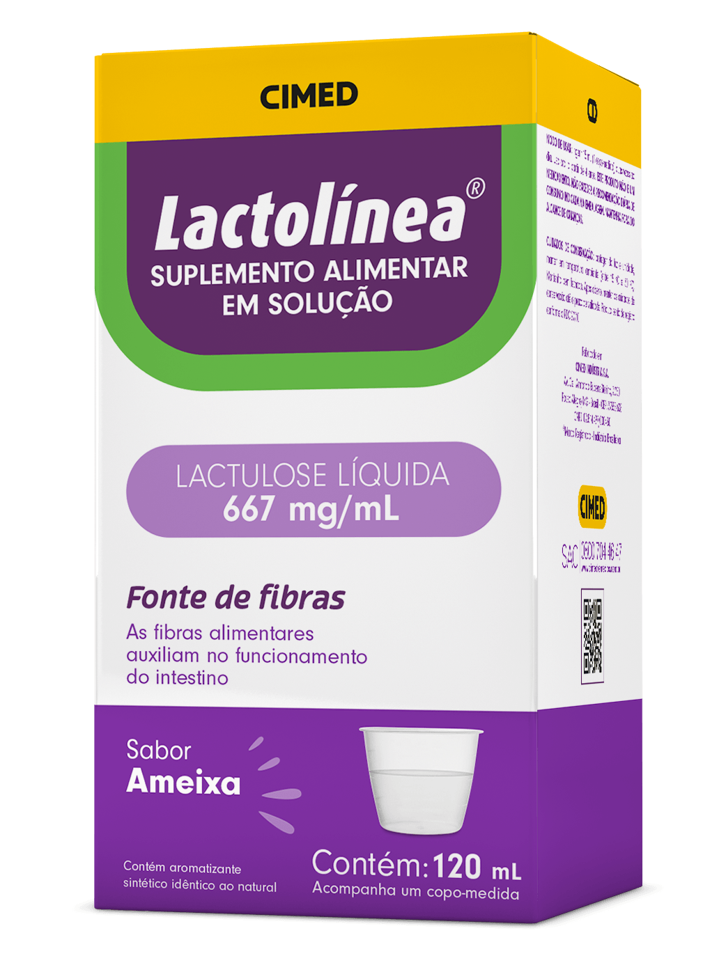 Lactolínea Lactulose Líquida 667mgml Sabor Ameixa Xarope 120 Ml