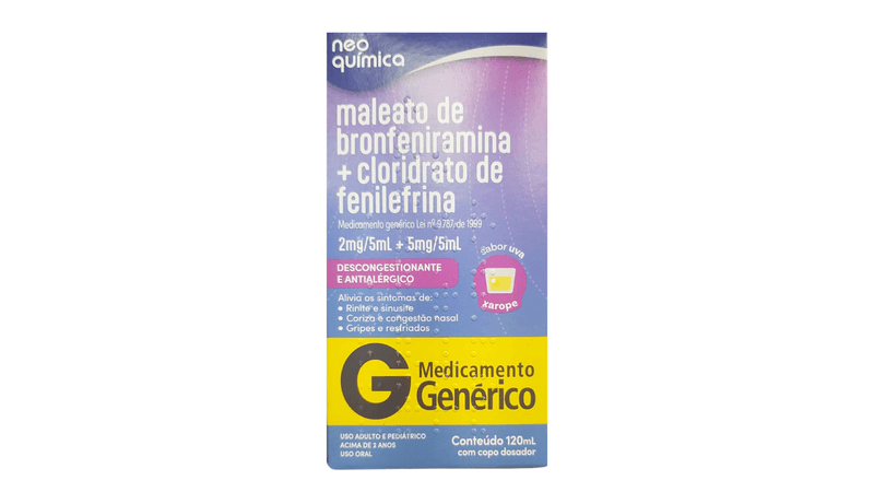 Maleato-de-Bronfeniramina---Cloridrato-de-Fenilefrina-04mg-mL---1mg-mL-120mL-xarope---copo-dosador-generico-Neo-Quimica
