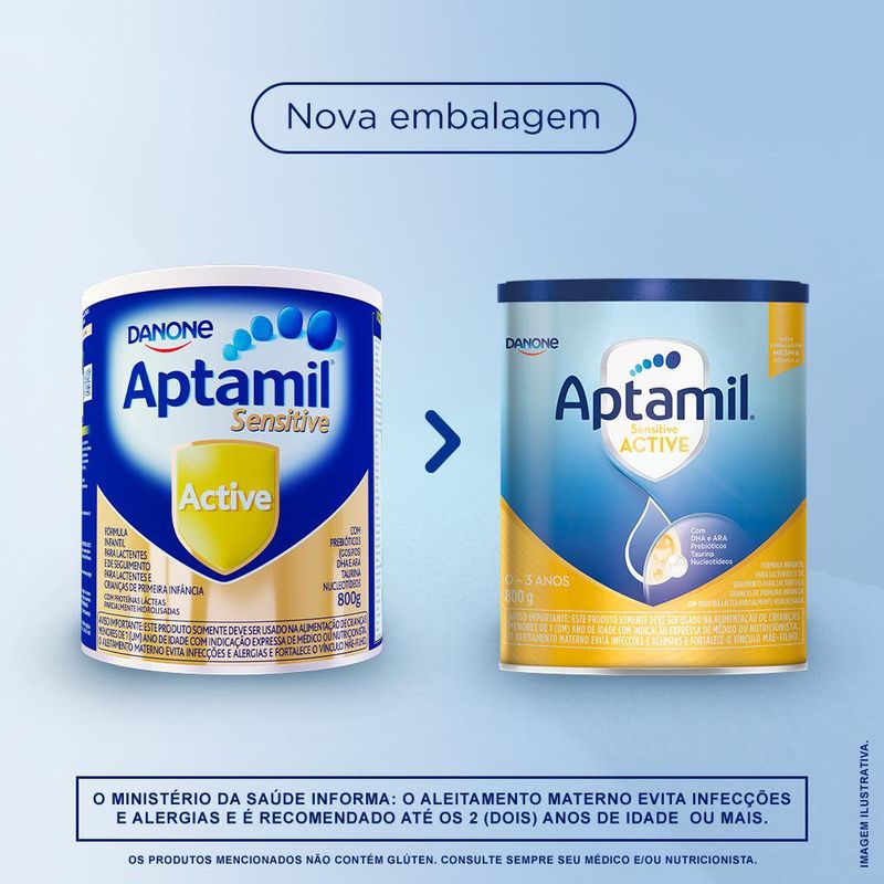 Aptamil Sensitive Active 800g - Nutrição para Bebês