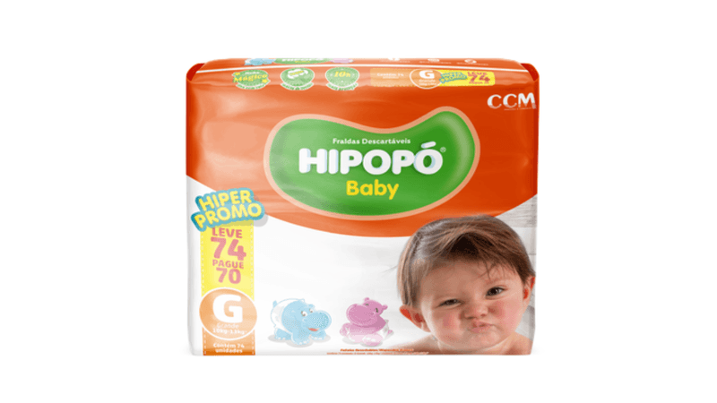 Fralda-descartavel-Hipopo-Baby-Hiper-Promo-tamanho-G-74-unidades
