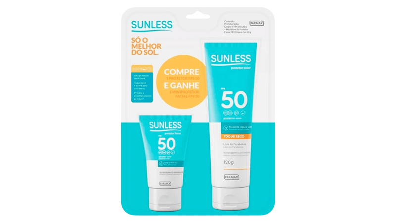 Kit-Sunless-protetor-solar-FPS50-corporal-120g---facial-mini-30g
