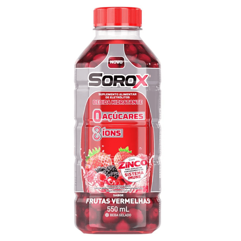 Sorox Frutas Vermelhas 550ml - Bebida Isotônica Refrescante