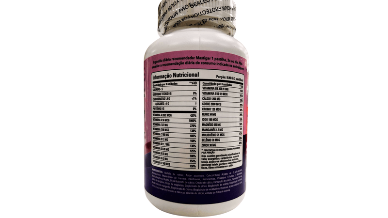 Tabela-Bariatric-Fusion-Plus-Sabor-Frutas-Vermelhas-90-pastilhas-mastigaveis