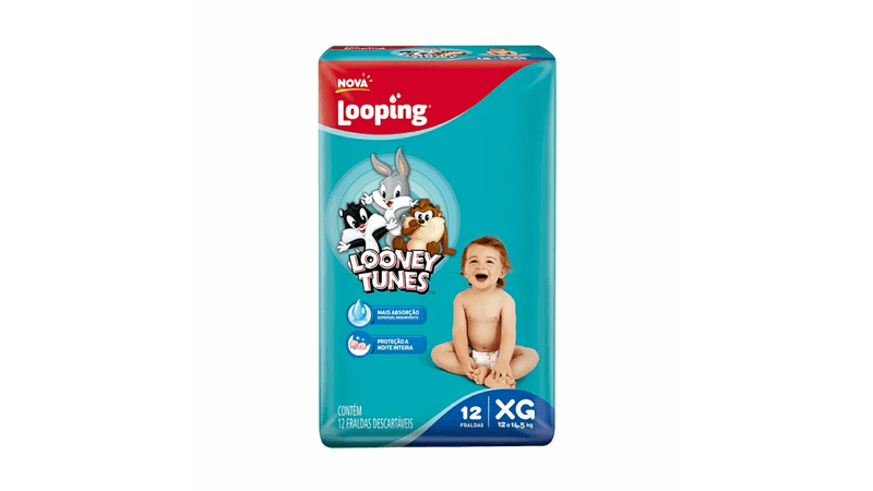 comprar-Fraldas-Descartaveis-Looping-Looney-Tunes-12-Unidades-Tamanho-XG-em-promocao-