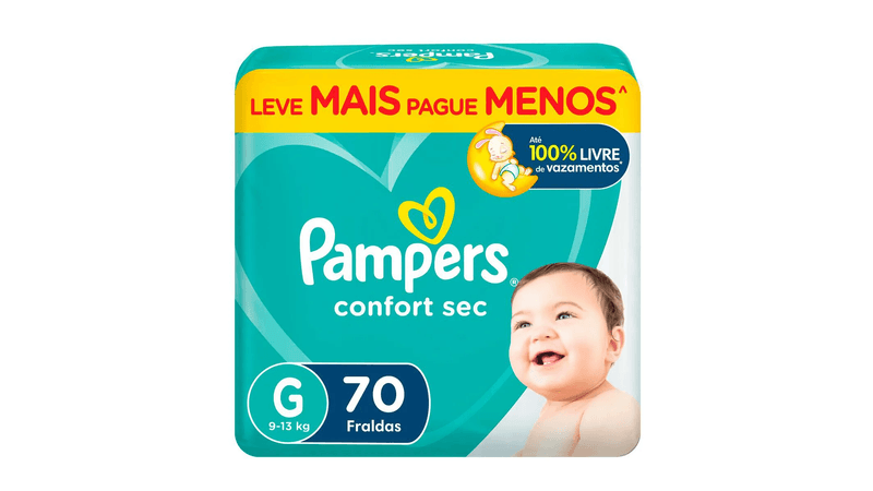 comprar Fralda Pampers Confort Sec Tamnho G 70 Unidades em promocao
