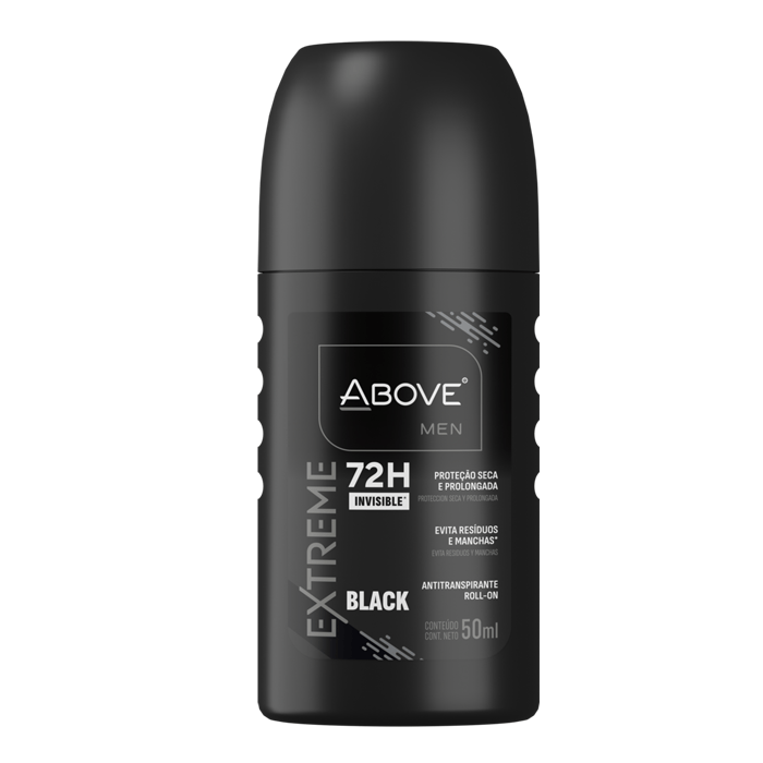 Desodorante Above Extreme Black Invisible 72h Roll-On 50ml