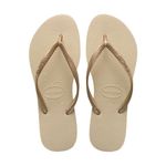 Sandalias Havaianas Slim Lisa Areia-Dourado Claro 37 ou 38