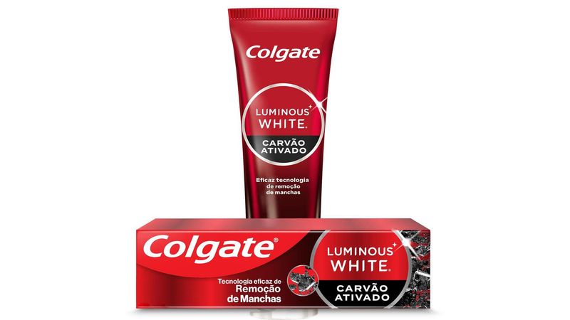 comprar-na-farma22-creme-dental-colgate-luminous-white-carvão-ativado