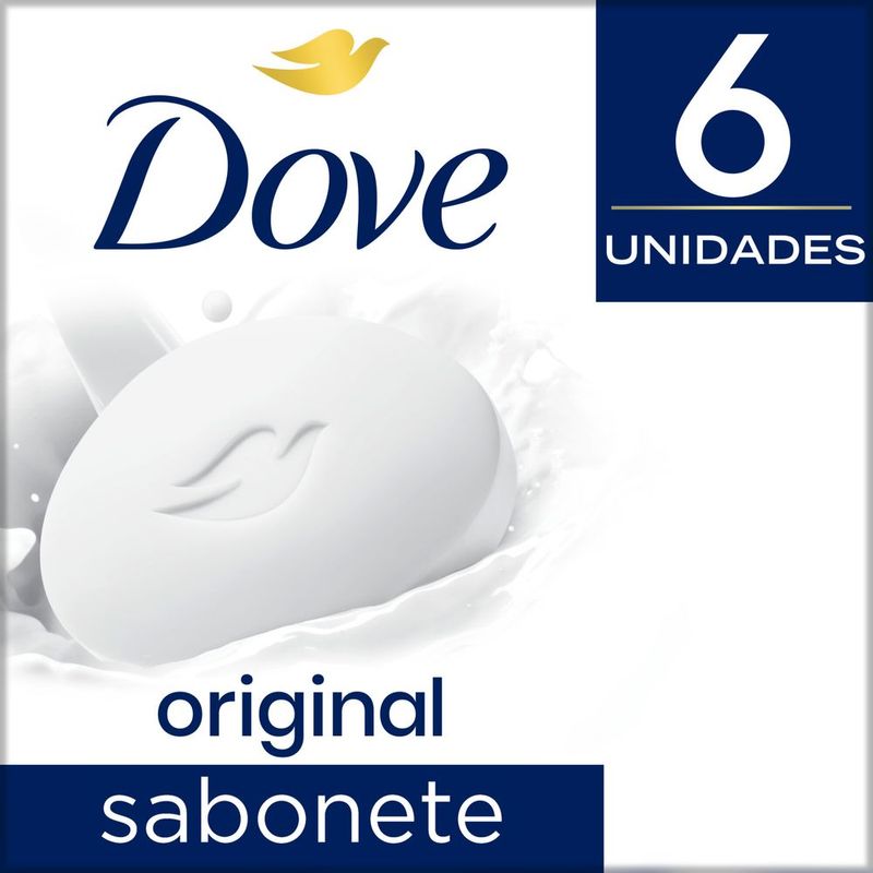 Kit Sabonete Dove Branco Original 6 Unidades - Hidratação e Cuidado