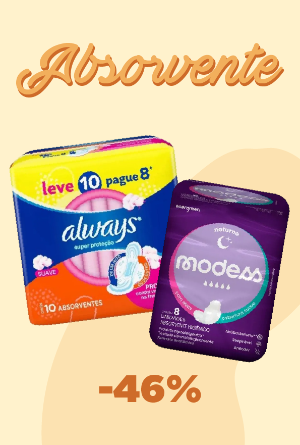 Absorventes em oferta Absorventes em oferta